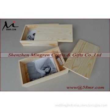Wood Photo Storage Gift Box with USB Box